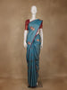 Blue Checks Woven Soft Silk Saree - Diadem