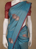 Blue Checks Woven Soft Silk Saree - Diadem