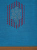Blue Cotton Saree With Geometric Butta And Contrast Border