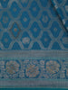 Blue Floral Design Semi Banarasi Saree