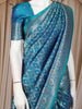 Blue Floral Design Semi Banarasi Saree