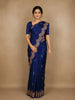Blue Floral Designed Banarasi Silk Saree