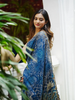 Blue Floral Designed Chiffon Saree - Diadem