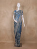 Blue Floral Embroidered Tissue Organza Saree