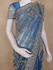 Blue Floral Embroidered Tissue Organza Saree