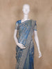 Blue Floral Embroidered Tissue Organza Saree
