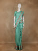 Blue Floral Embroidered Tussar Silk Saree - Diadem
