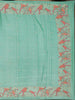 Blue Floral Embroidered Tussar Silk Saree - Diadem