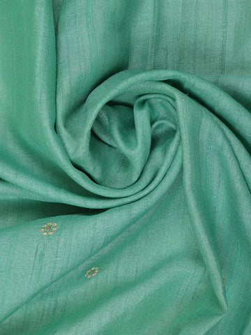 Blue Floral Embroidered Tussar Silk Saree - Diadem