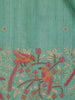 Blue Floral Embroidered Tussar Silk Saree - Diadem