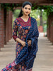 Blue Floral Printed Cotton Salwar Suit - Diadem
