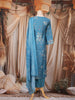 Blue  Floral Printed Cotton Salwar Suit