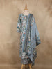Blue Floral Printed Design Cotton Salwar Suit