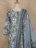 Blue Floral Printed Design Cotton Salwar Suit