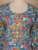 Blue Floral Printed Design Cotton Straight Cut Salwar Suit