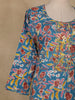 Blue Floral Printed Design Cotton Straight Cut Salwar Suit