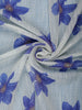 Blue Floral Printed Semi Tussar Silk Saree - Diadem