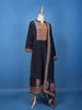 Blue Floral Printed Synthetic Salwar Suit - Diadem