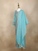 Blue Floral Sequins Embroidered Kids Georgette Palazzo Suit with Dupatta