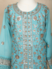 Blue Floral Sequins Embroidered Kids Georgette Palazzo Suit with Dupatta