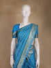 Blue Floral Woven Banarasi Silk Saree