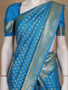 Blue Floral Woven Banarasi Silk Saree