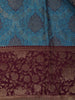 Blue Floral Woven Pure Kanchipuram Silk Saree