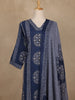 Blue Geometric Printed Cotton Salwar Suit With Dupatta
