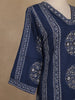 Blue Geometric Printed Cotton Salwar Suit With Dupatta