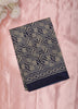 Blue Geometric Printed Design Mixed Silk Cotton Fancy Saree