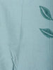 Cyan Blue Leaf Motif Printed Silk Anarkali Salwar Suit With Floral Printed Dupatta