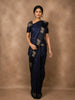 Blue Obstacle Design Woven Semi Tussar Saree