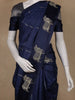 Blue Obstacle Design Woven Semi Tussar Saree