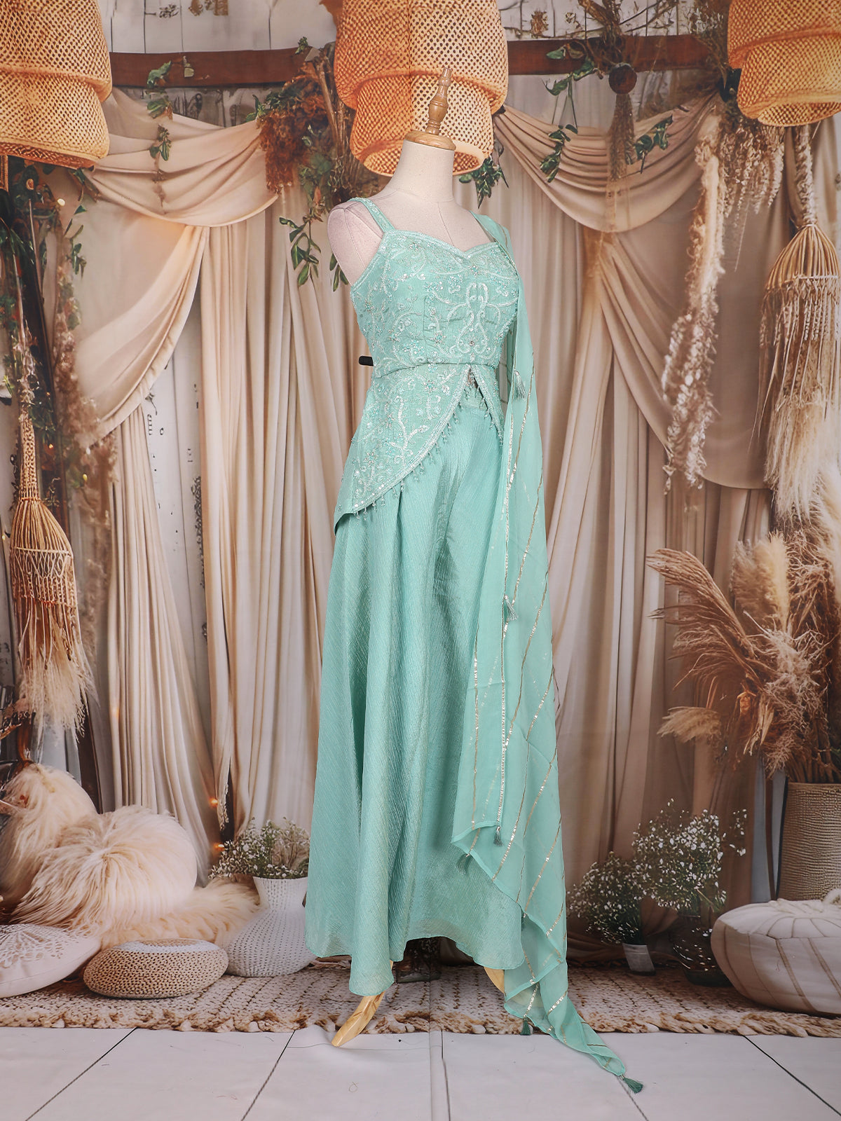 peplum plazo dress Peplum & Kali Palazzo Set Label Riya Dhall