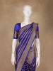 Blue Striped Design Banarasi Silk Saree