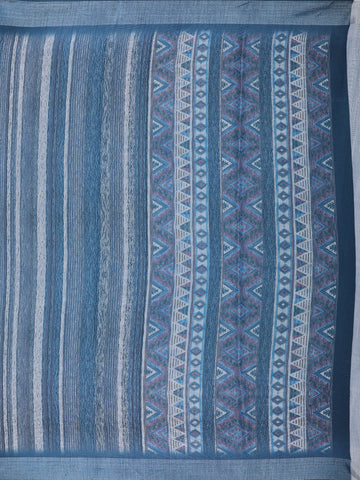 Blue Striped Semi Tussar Silk Saree - Diadem