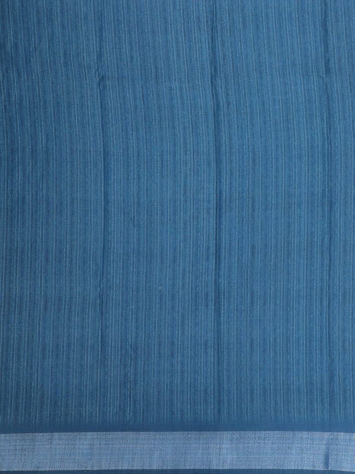 Blue Striped Semi Tussar Silk Saree - Diadem