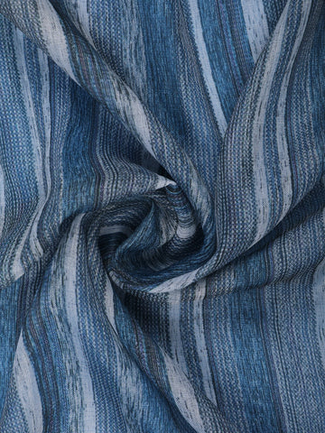 Blue Striped Semi Tussar Silk Saree - Diadem