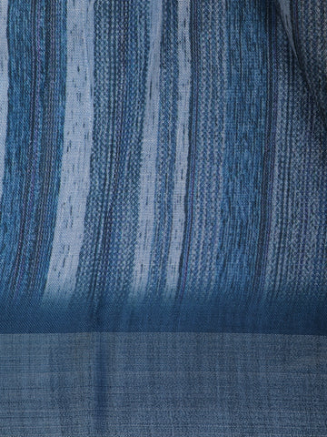 Blue Striped Semi Tussar Silk Saree - Diadem