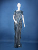Blue Striped Semi Tussar Silk Saree - Diadem
