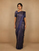 Blue Stripes Designed Organza Designer Saree