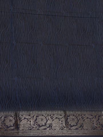 Blue Abstract Designed Chanderi Cotton Saree - Diadem