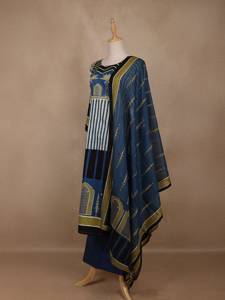 Blue Abstract Designed Salwar Suit - Diadem