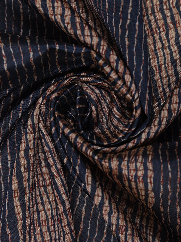 Blue Abstract Designed Semi Tussar Saree - Diadem