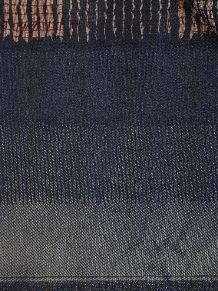 Blue Abstract Designed Semi Tussar Saree - Diadem