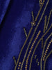 Blue Abstract Embroidery Velvet Men's Suit - Diadem