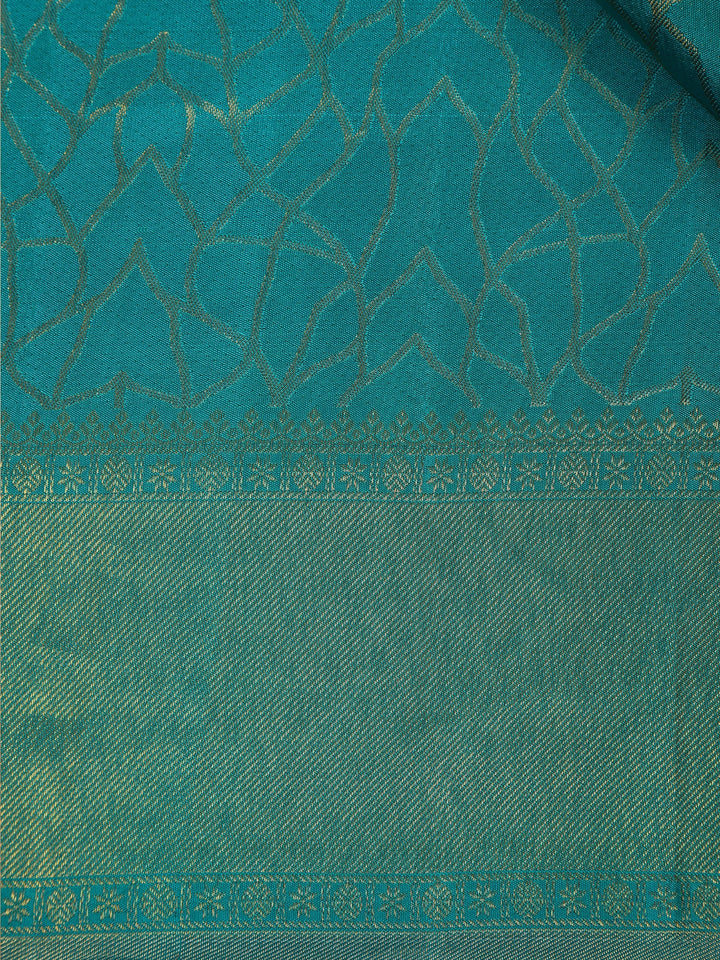 Blue Abstract Woven Pure Kanchipuram Silk Saree - Diadem