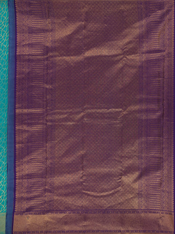 Blue Abstract Woven Pure Kanchipuram Silk Saree - Diadem