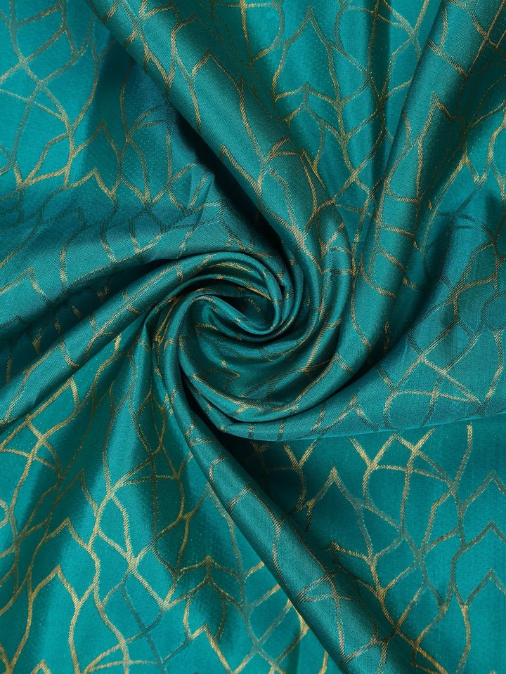 Blue Abstract Woven Pure Kanchipuram Silk Saree - Diadem