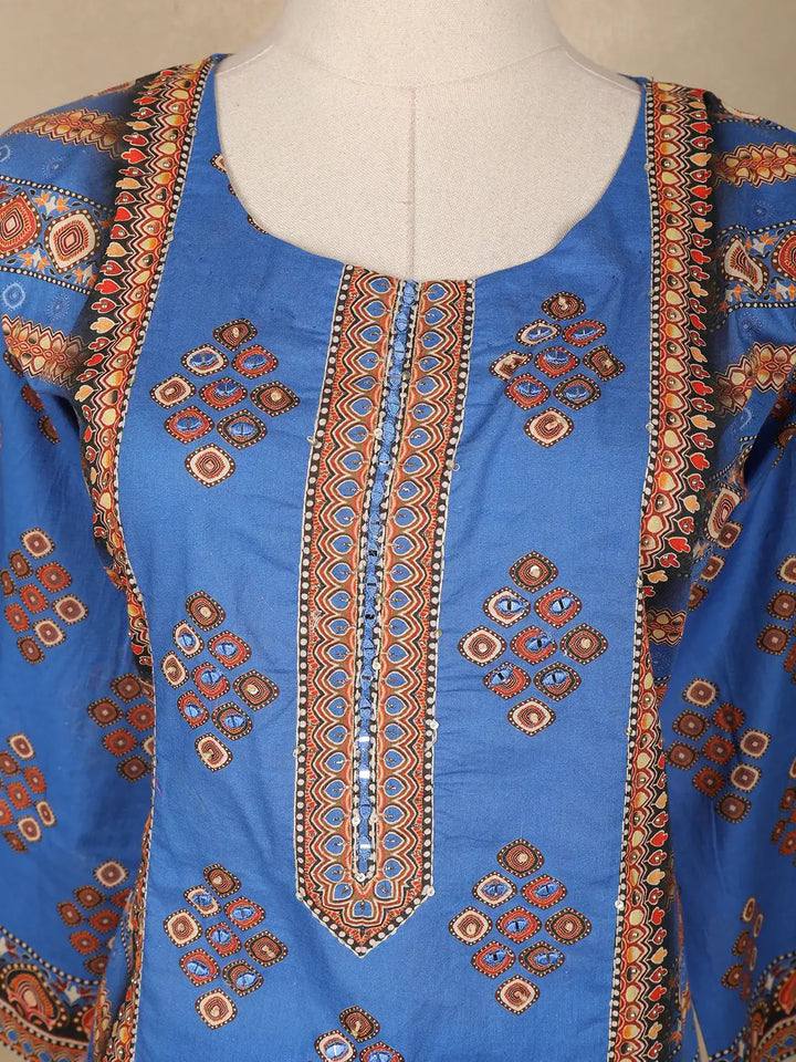 Blue Diamond Designed Cotton Salwar Suit - Diadem